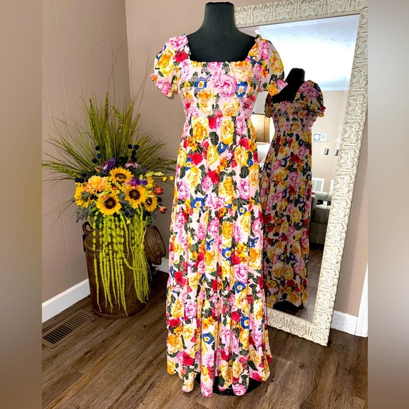 Buddy Love • Floral Smocked Maxi Dress - Picture 1 of 12